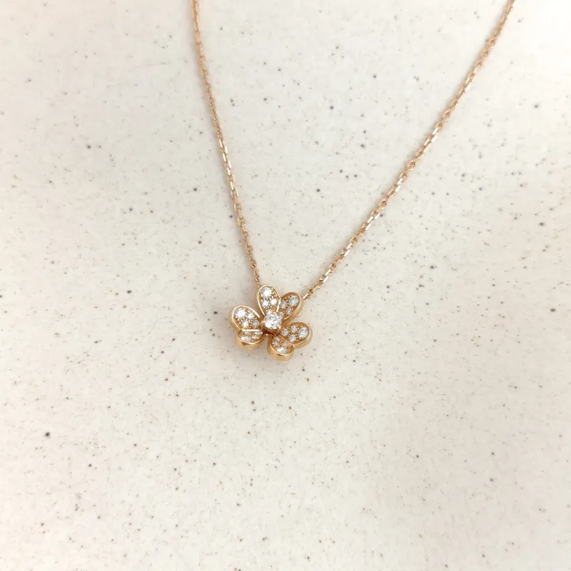 Van Cleef & Arpels Necklace Frivole Collection Pavé Diamond Necklace Rose Gold Diamond18KR ose Goldmini40cm — cover view 6 of 8