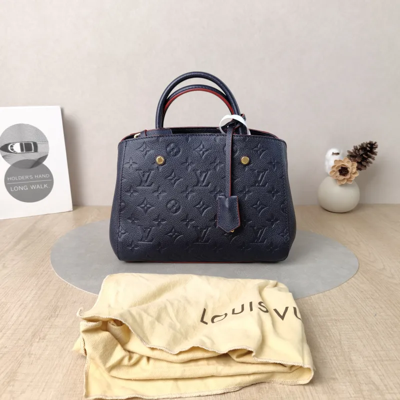 Louis Vuitton Top Handle Bag Montaigne Blue Calfskin 25 × 10 × 20 cm — cover view 6 of 6