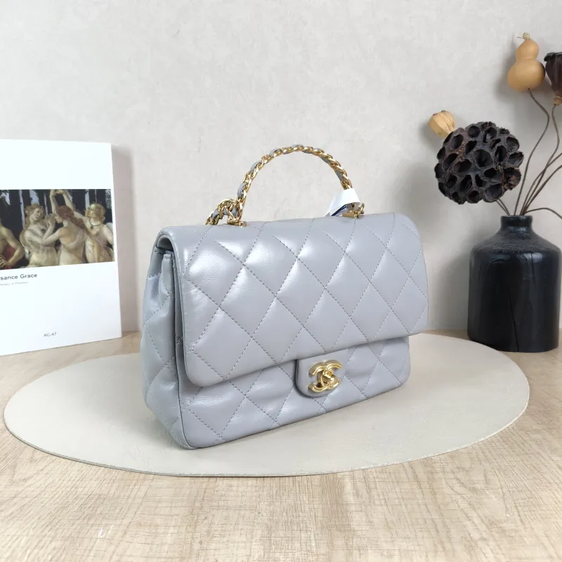 Chanel Crossbody Bag 23s Grey Lambskin One Size 23.5 × 7.5 × 17 cm — cover view 2 of 5