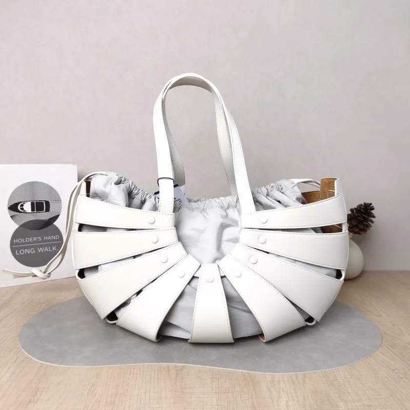Bottega Veneta Top Handle Bag The Shell Dome Bag White Calfskin One Size 40 × 20 × 20 cm — cover view 2 of 5