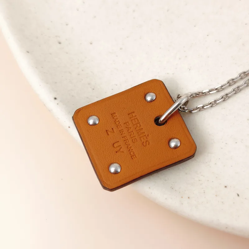 Hermès Necklace As de Coeur Necklace Silver Calfskin Small 49cm — cover view 4 of 11