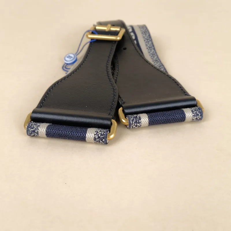 DIOR Shoulder Strap Shoulder Strap Blue Canvas One Size — cover view 2 of 8