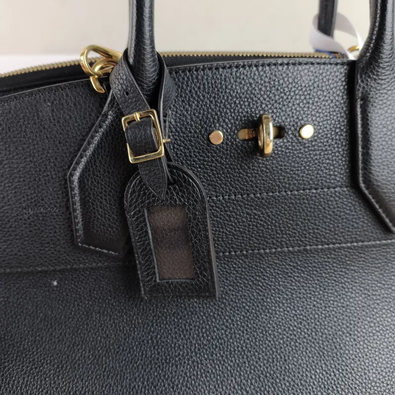 Louis Vuitton Crossbody Bag CITY STEAMER Shoulder Bag Black Calfskin Large 34 × 14 × 29 cm — detail view 9 of 12