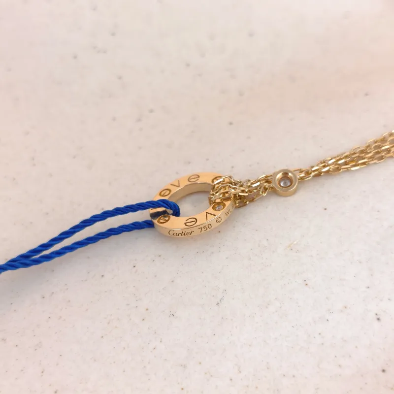 CARTIER Necklace LOVE Collection Pendant 2 Diamond Gold 18K Diamond Small Edition 41cm — cover view 5 of 8