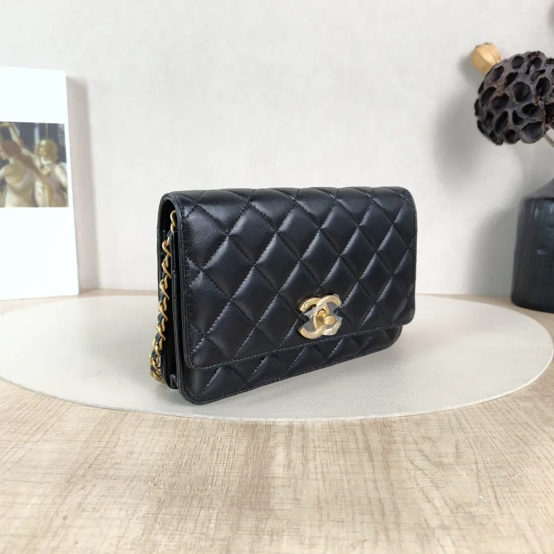 Chanel Crossbody Bag Classic Flap WOC CF WOCWOC Bag C Black Lambskin Mini 19.2 × 3.5 × 12.3 cm — cover view 4 of 6