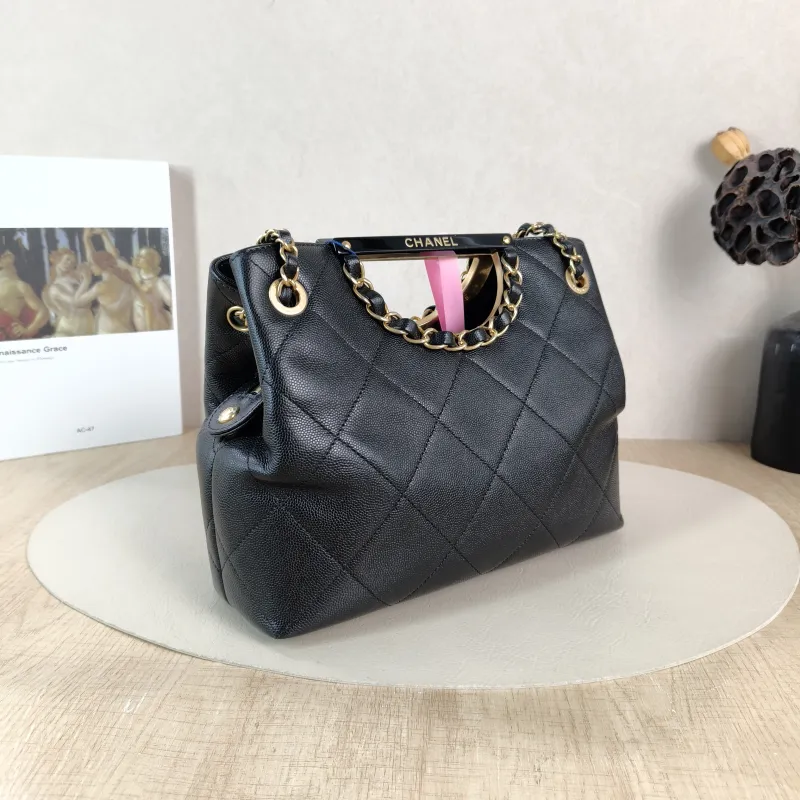 Chanel Top Handle Bag Shoulder Bag Black Grained Calfskin One Size 25 × 9 × 20 cm 29 — cover view 5 of 6