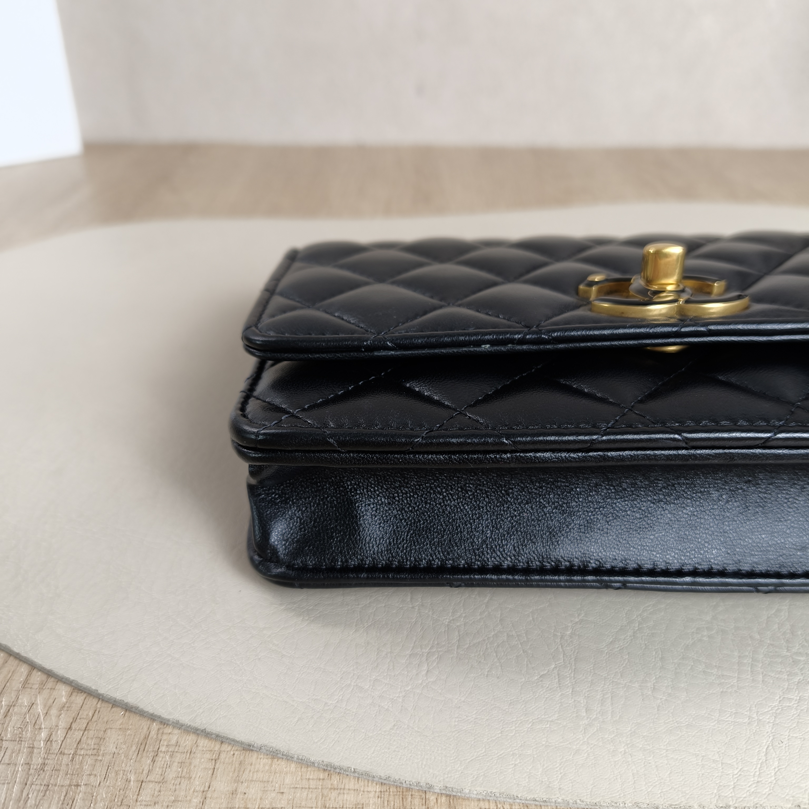 Chanel Crossbody Bag Edition cf woc Black Lambskin 19.2 × 3.5 × 12.3 cm — cover view 7 of 12