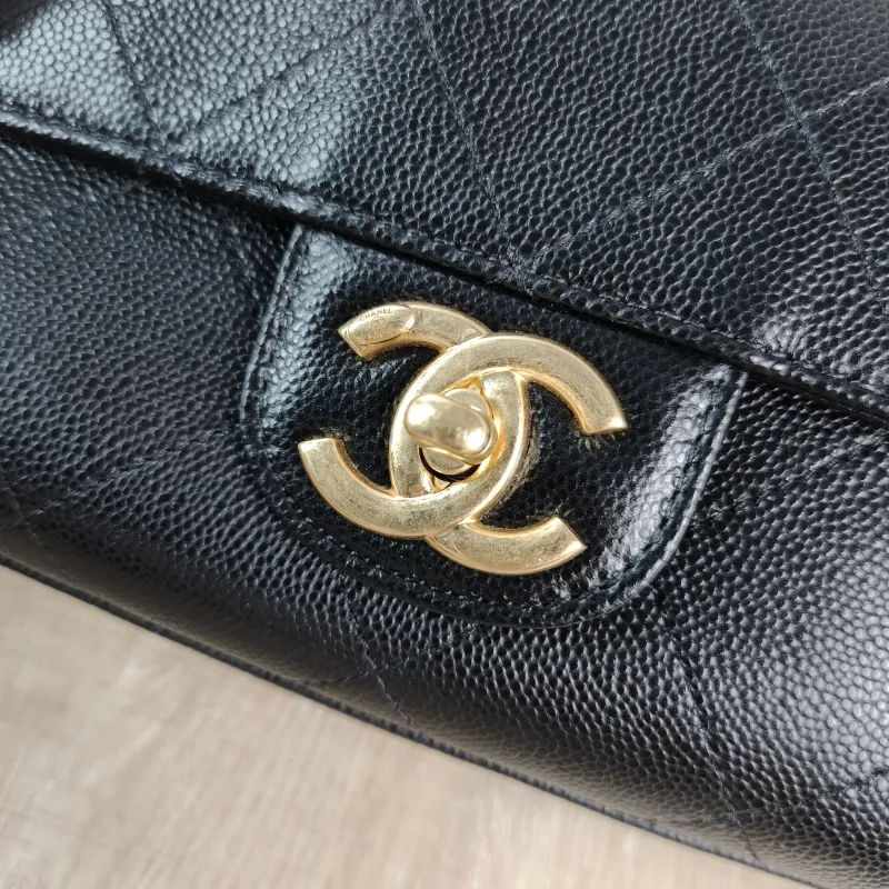 Chanel Crossbody Bag cf Collection Top Handle Bag Black Grained Calfskin One Size 20 × 5 × 13 cm — detail view 3 of 12