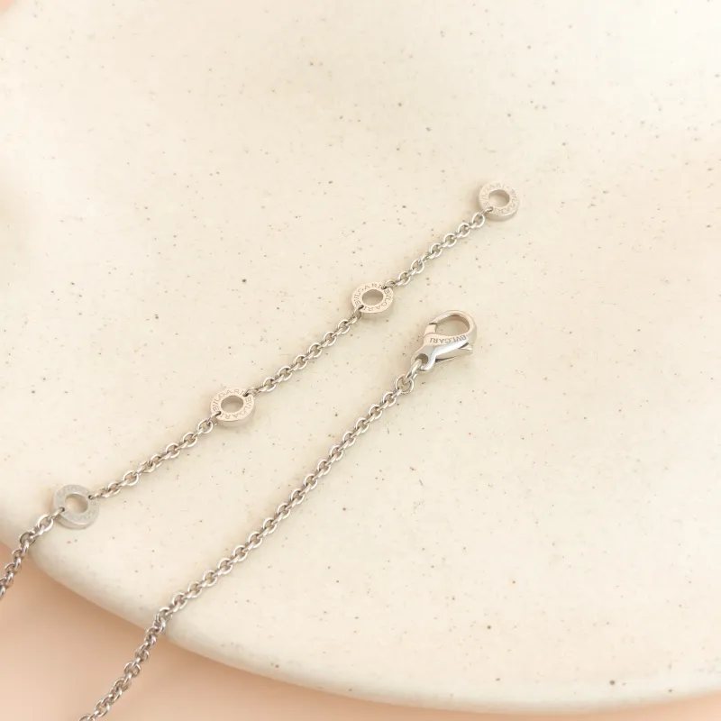 Bvlgari Necklace Parentesi Collection Pavé Diamond Necklace White Gold 18KW hite Gold Diamond One Size 46cm — cover view 4 of 8