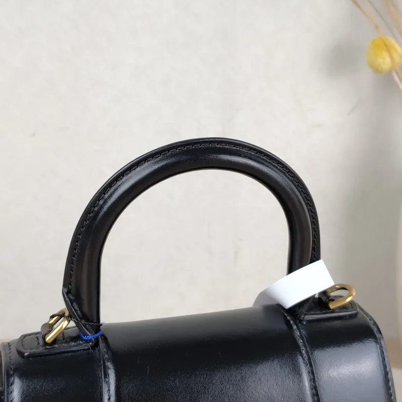 BALENCIAGA Crossbody Bag Hourglass Hourglass Bag Black Calfskin XS 19 × 8 × 13 cm — detail view 9 of 11