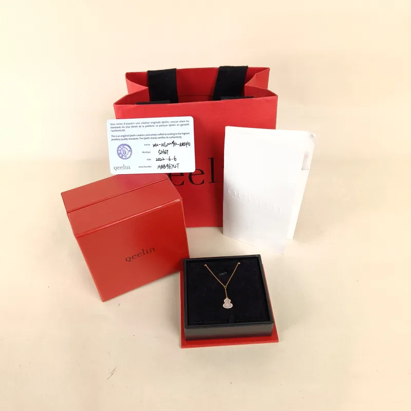 Qeelin Necklace Wulu Collection Necklace Pink18KY ellow Gold Pearl Diamond Small1.1-44 — cover view 6 of 7