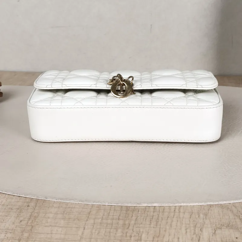 DIOR Crossbody Bag My Chain Bag White Lambskin18 × 3.5 × 10 cm — cover view 4 of 5