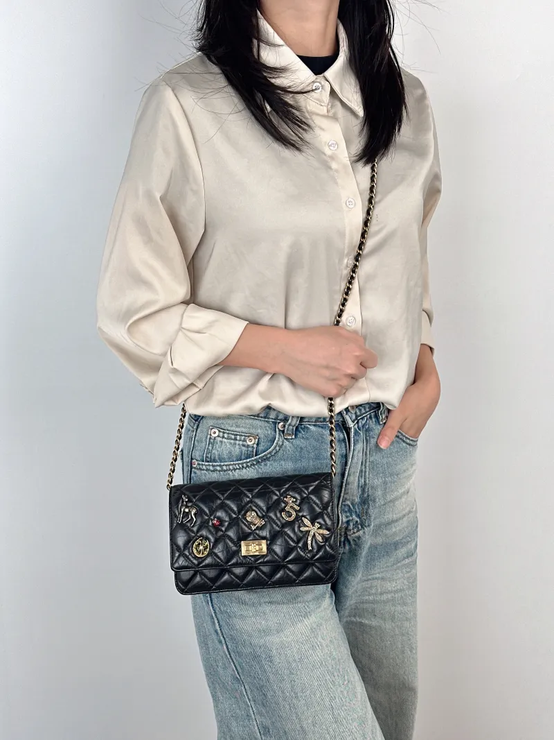 Chanel Crossbody Bag2.55 woc Black Edition Calfskin One Size19.2 × 3.5 × 12.3 cm — on-model view 1 of 2