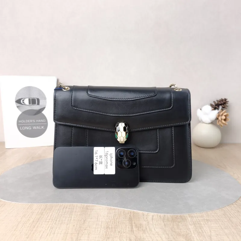 Bvlgari Shoulder Bag Serpenti Forever Collection Crossbody Bag Black Calfskin Medium 27.5 × 7 × 18 cm — cover view 5 of 5