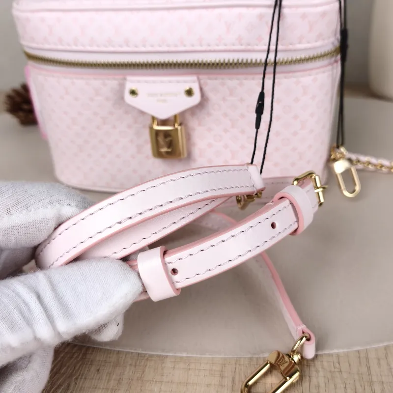 Louis Vuitton Shoulder Bag VANITY POUCH Cosmetic Bag Pink Calfskin One Size 19 × 6.5 × 11.5 cm — detail view 2 of 14