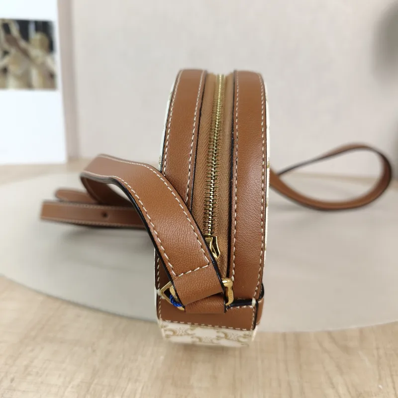 CELINE Crossbody Bag Triomphe White PVC Mini 13.5 × 4 × 13.5 cm — detail view 2 of 11