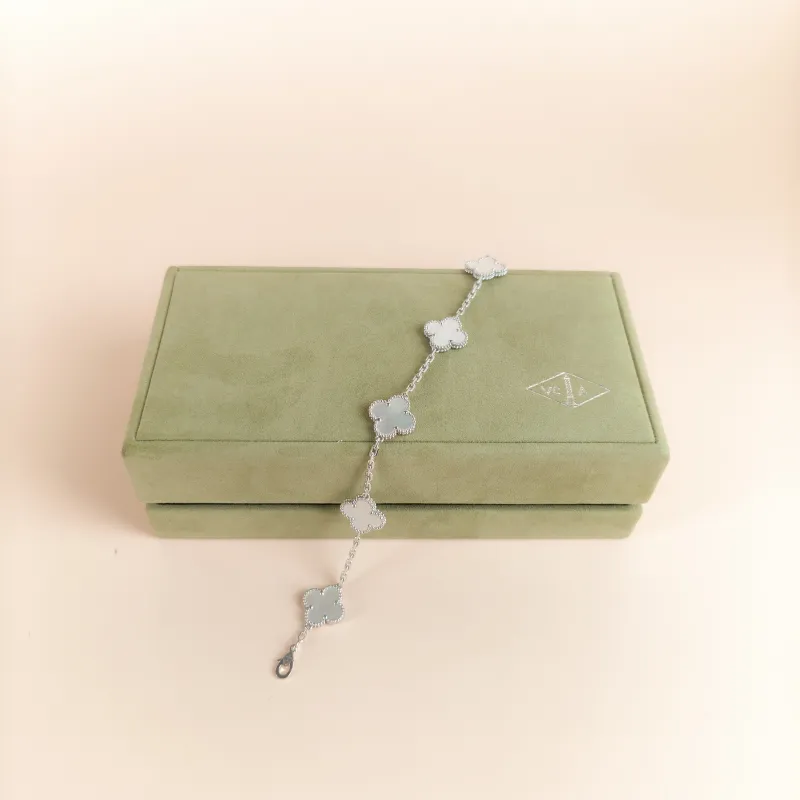 Van Cleef & Arpels Bracelet Alhambra Alhambra Collection Five-Motif Bracelet Pearl · White Mother-of-Pearl 18KW hite Gold Pearl Vintage Small 1.5 ×… — cover view 7 of 8