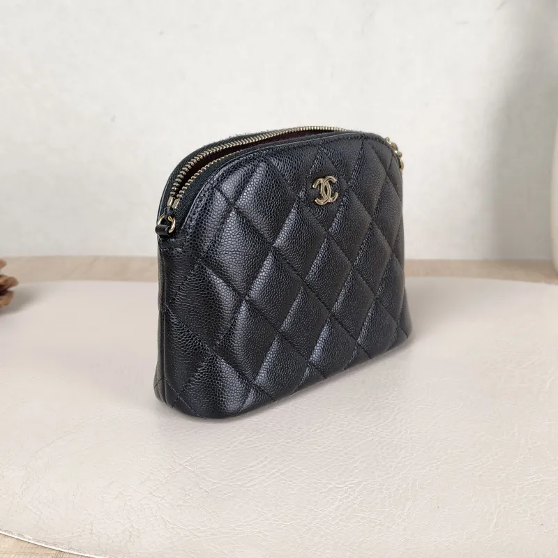 Chanel Crossbody Bag Chain Bag Black Grained Calfskin One Size 16 × 2.5 × 11 cm — cover view 3 of 6
