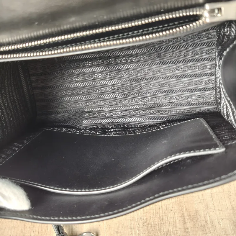 PRADA Shoulder Bag Shoulder Bag Black Calfskin One Size 24 × 12 × 17 cm — detail view 8 of 16