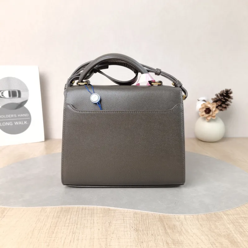 SAINT LAURENT Crossbody Bag Cassandra Shoulder Bag Brown Grained Calfskin Mini 20 × 7.5 × 16 cm — cover view 5 of 5