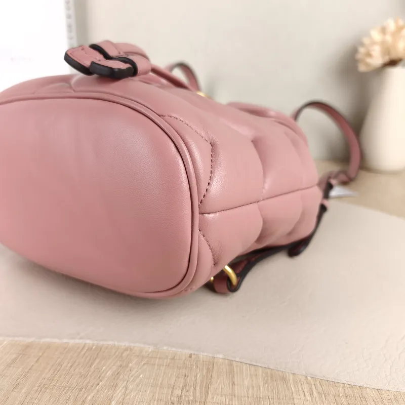 GUCCI Backpack GG Marmont Marmont Backpack Pink Lambskin Mini 20 × 11 × 19 cm — detail view 3 of 11