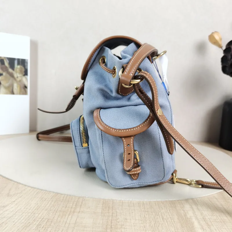 Miumiu Backpack Blue Brown Canvas One Size18 × 11 × 21 cm — detail view 1 of 13