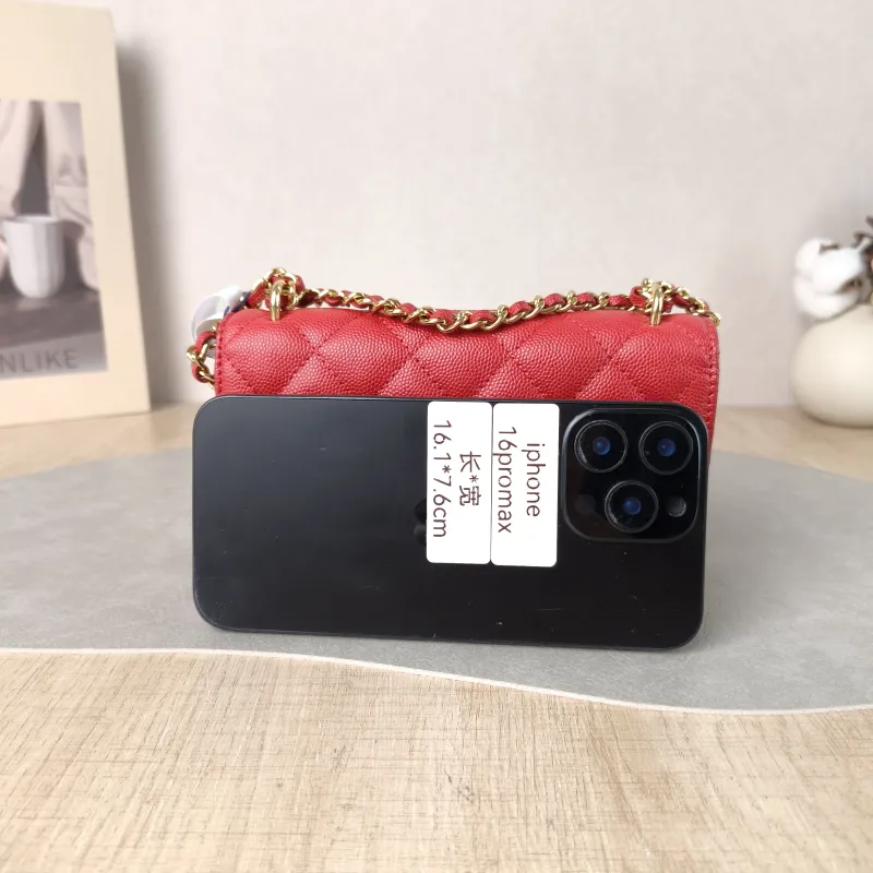 Chanel Crossbody Bag CF woc Crossbody Bag Red Grained Calfskin One Size 17 × 3 × 10 cm — cover view 4 of 5