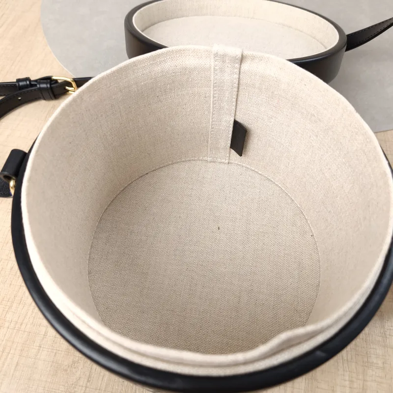 CELINE Crossbody Bag Tambour White Canvas Medium17 × 17 × 12 cm — detail view 7 of 16