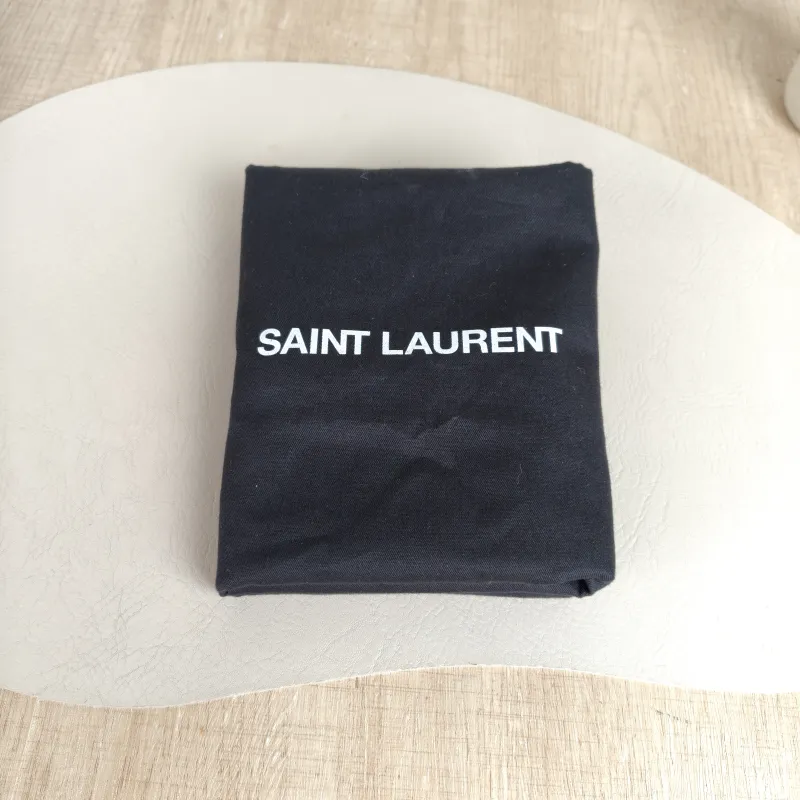 SAINT LAURENT Crossbody Bag Niki Black Waxed Leather Calfskin Medium 28 × 8.5 × 20 cm — detail view 8 of 12