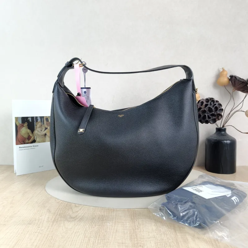 CELINE Shoulder Bag LULU hobo Black Calfskin Large 38 × 8 × 42 cm — cover view 2 of 6