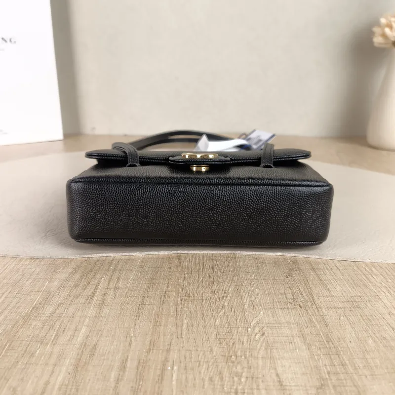 Chanel Crossbody Bag preppy coco Black Grained Calfskin Mini 17 × 5 × 11.5 cm — cover view 4 of 4