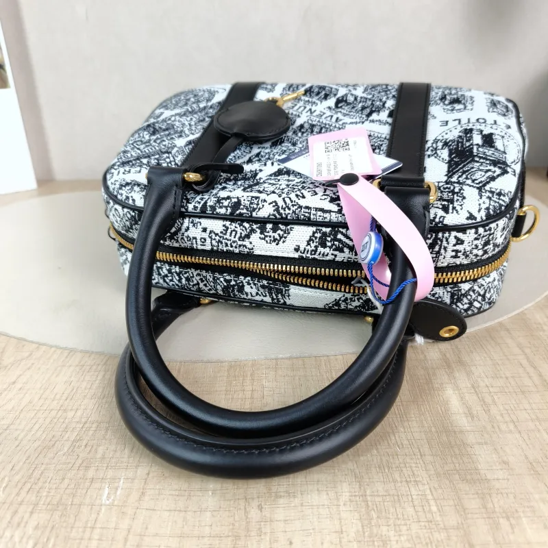 DIOR Top Handle Bag D-Vibe Bowling Bag Colorblock Canvas Small 25 × 9.5 × 16 cm — detail view 2 of 11