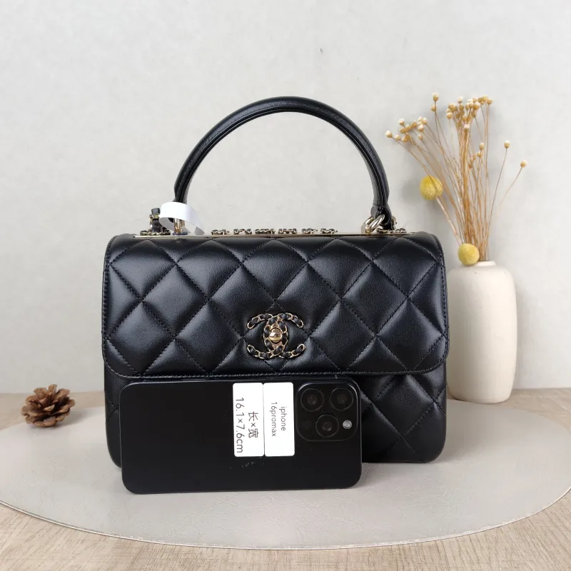 Chanel Crossbody Bag 23s trendy cc Black Lambskin Small 25 × 12 × 17 cm — cover view 5 of 5