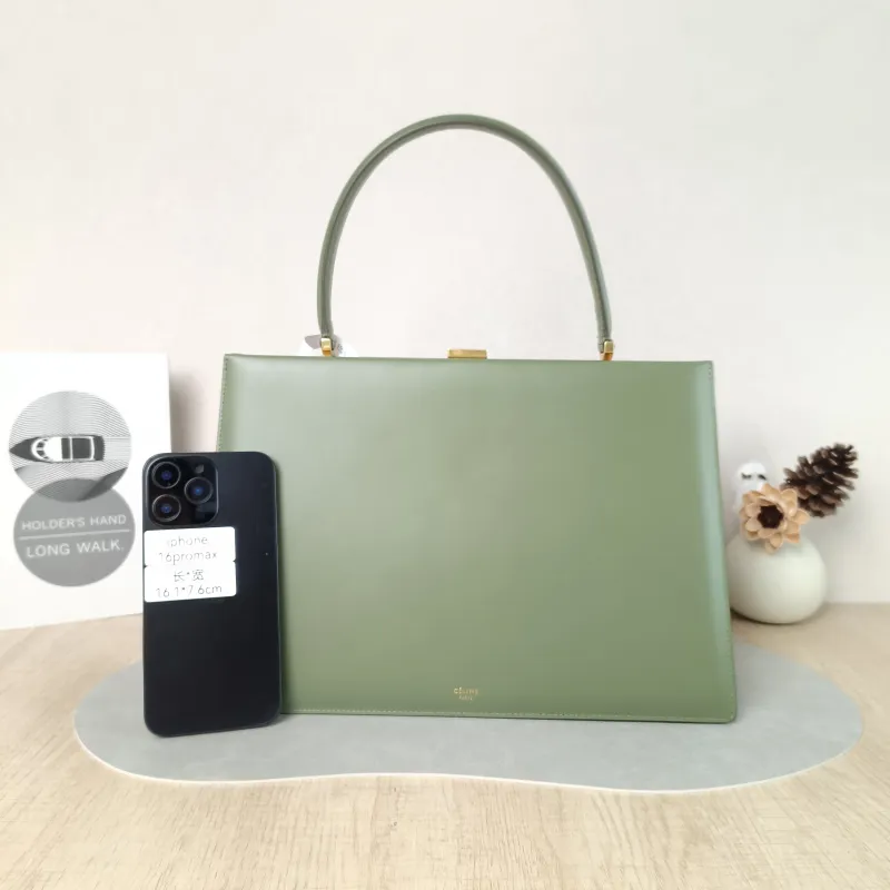 CELINE Top Handle Bag clasp Top Handle Bag Calfskin One Size 32.5 × 10 × 22 cm — cover view 2 of 6