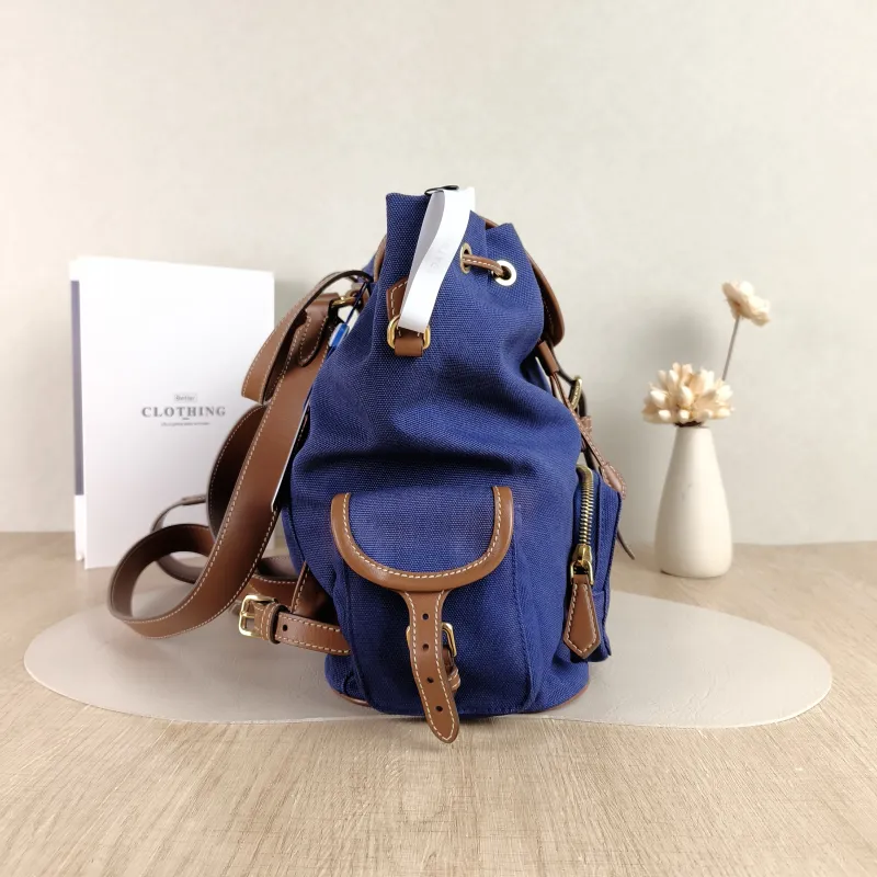 Miumiu Backpack Backpack Blue Canvas Large 25 × 12.5 × 29.5 cm — detail view 3 of 11