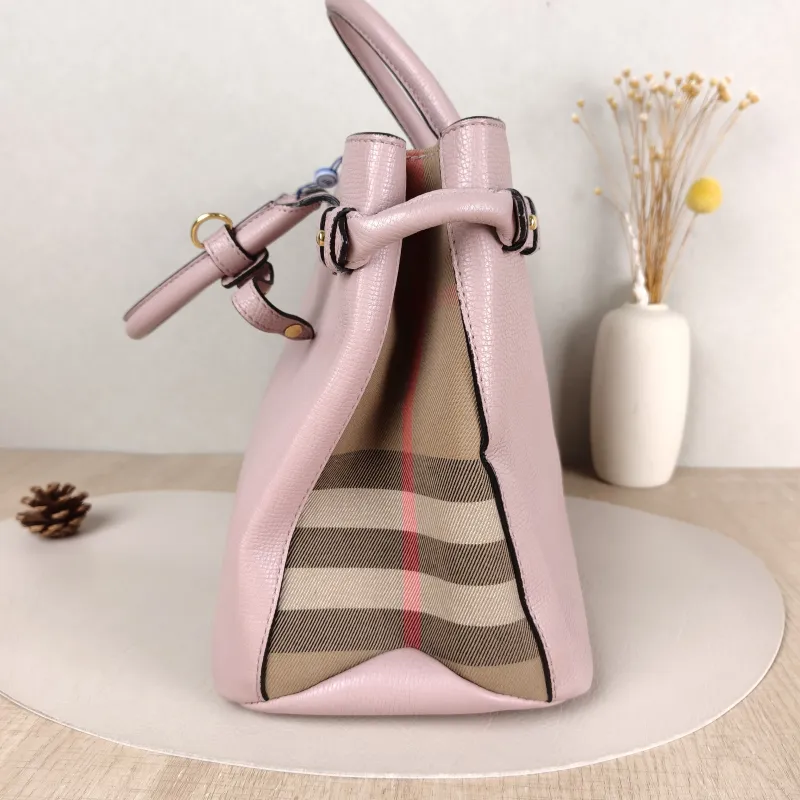 BURBERRY Crossbody Bag banner Top Handle Bag Pink Calfskin One Size 35 × 15 × 24 cm — detail view 3 of 12