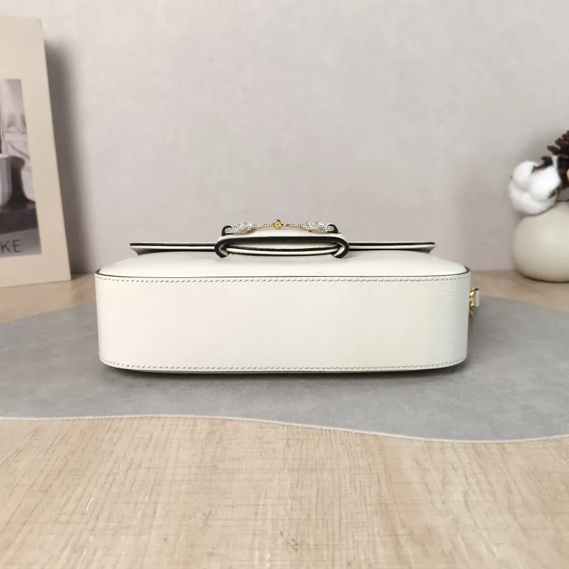 GUCCI Crossbody Bag Horsebit 1955 Horsebit Small White Calfskin Small 24 × 5.5 × 13 cm — cover view 6 of 6