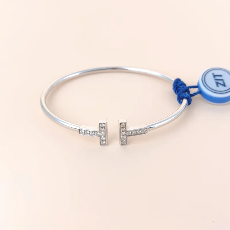 Tiffany&Co. Bangle TC ollection T White Gold White Gold18KW hite Gold Diamond One Size15cm