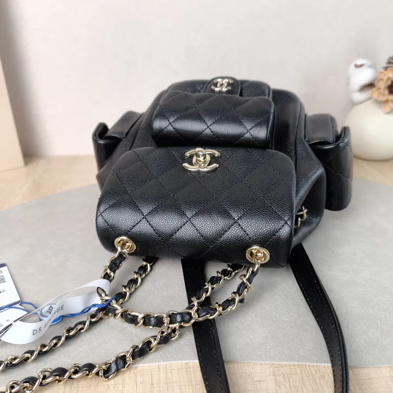 Chanel Backpack duma Black Grained Calfskin Small 18 × 9.5 × 19 cm — detail view 1 of 12