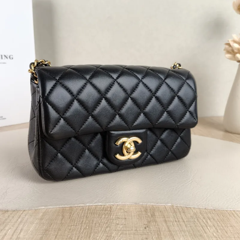 Chanel Crossbody Bag c mini Black Lambskin mini20 × 6 × 12 cm — cover view 6 of 6