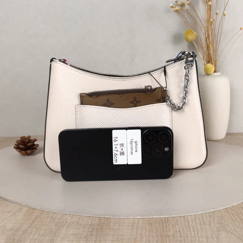 Louis Vuitton Crossbody Bag MARELLE White Epi Embossed Calfskin Small 25 × 8 × 15 cm — cover view 5 of 5