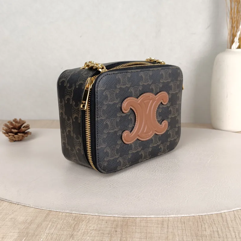 CELINE Crossbody Bag Box Triomphe Box Bag Monogram PVC Mini 16 × 7 × 12 cm — cover view 6 of 6