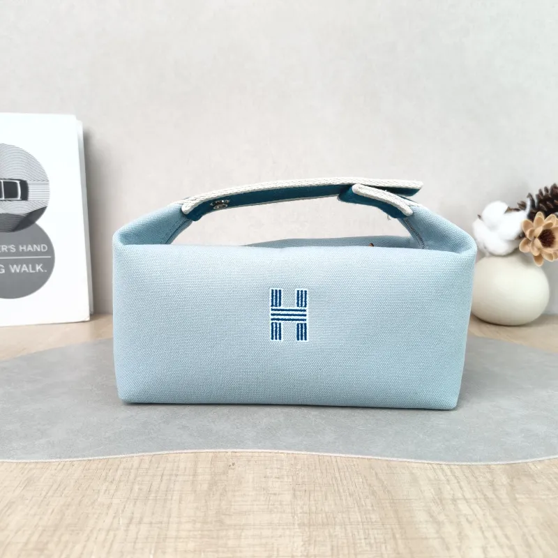 Hermès Top Handle Bag bride-a-brac Blue Canvas Small 21 × 12 × 27 cm