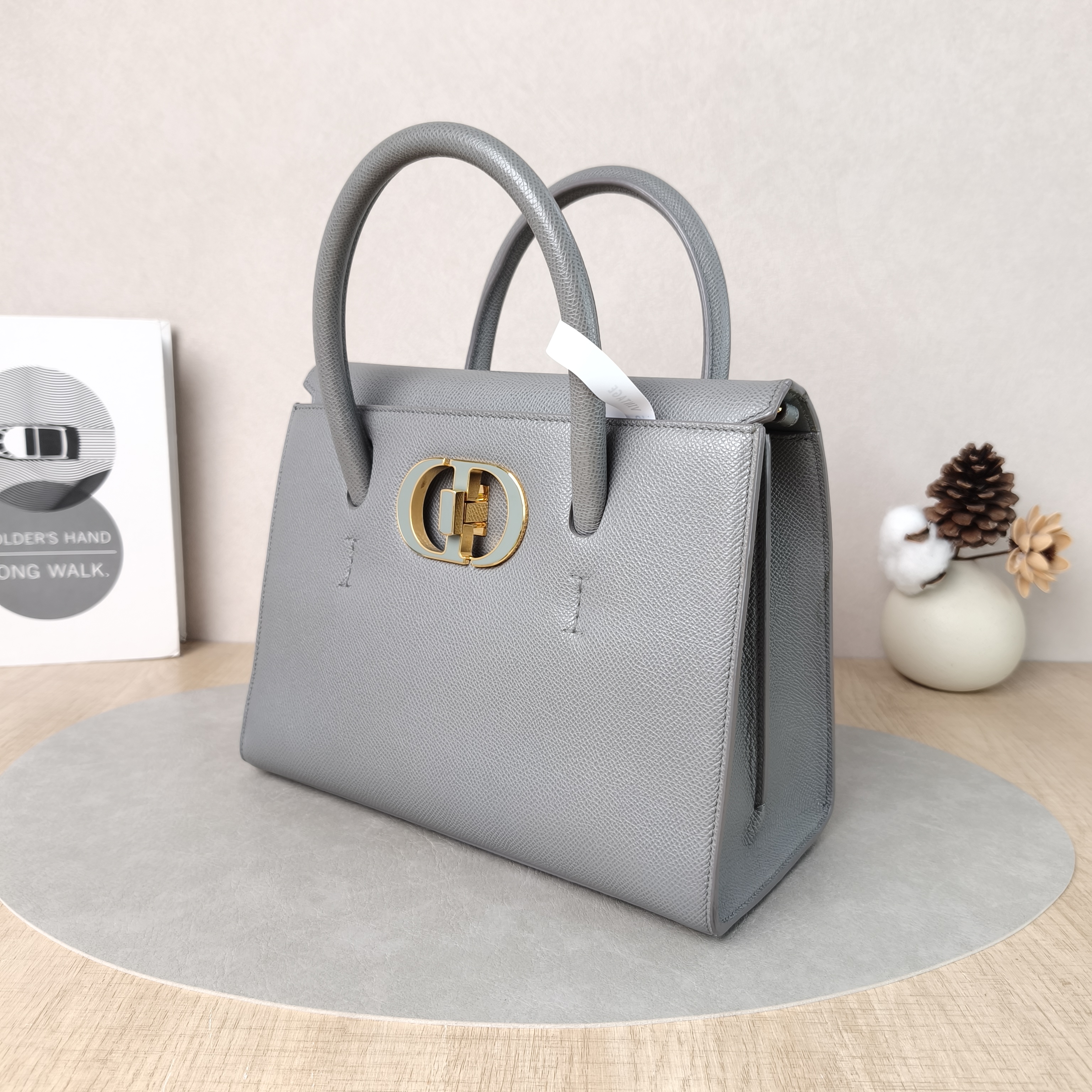 DIOR Top Handle Bag St Honore Tote Bag Grey Calfskin Medium25 × 12 × 19 cm — cover view 2 of 5