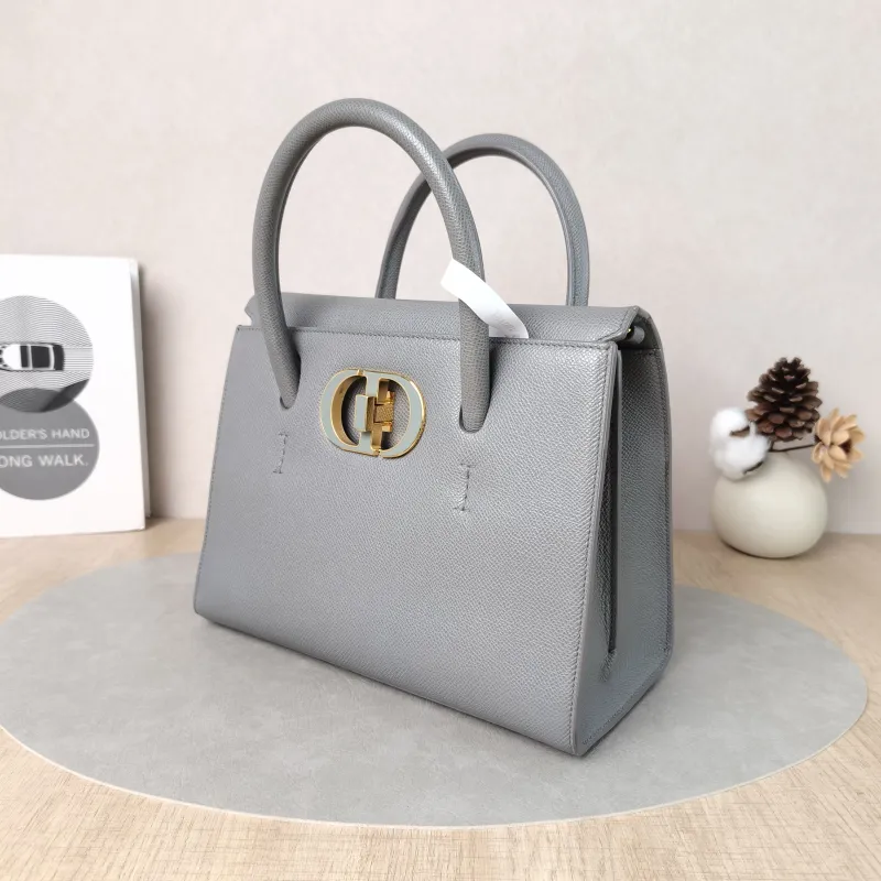 DIOR Top Handle Bag St Honore Tote Bag Grey Calfskin Medium25 × 12 × 19 cm — cover view 2 of 5