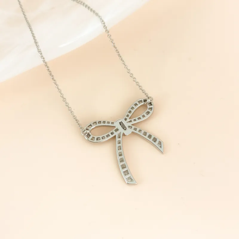 Tiffany&Co. Necklace Bow Pavé Diamond 950Diamond One Size 40cm — cover view 7 of 9