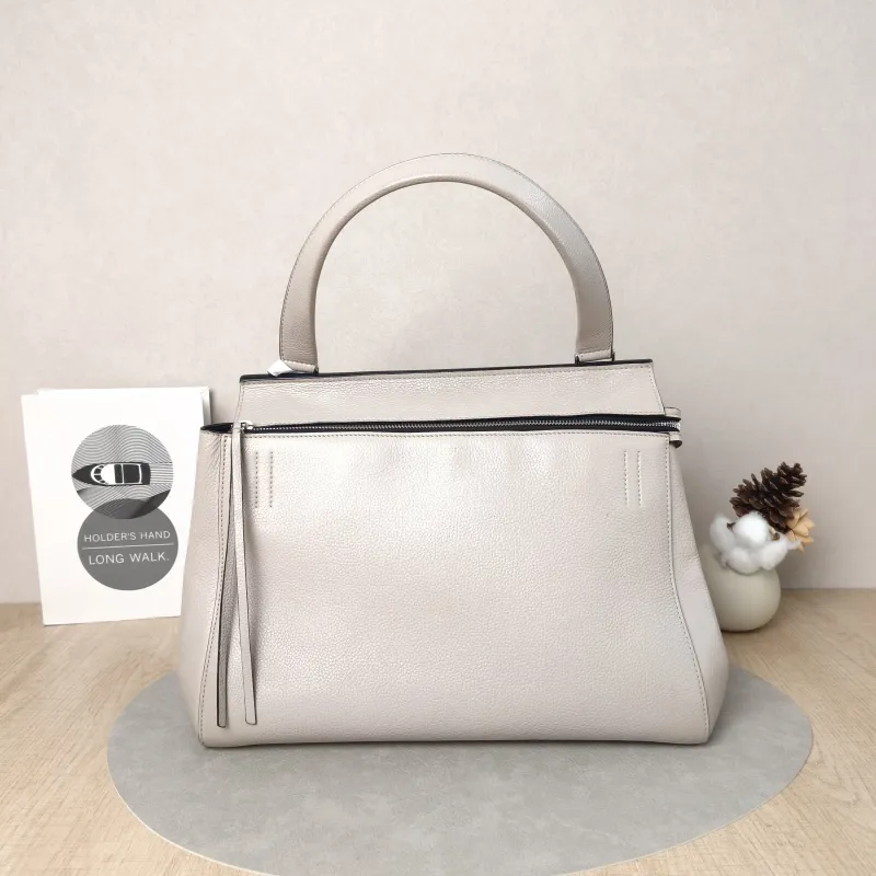 CELINE Top Handle Bag Top Handle Bag Grey Calfskin One Size34 × 15 × 26 cm