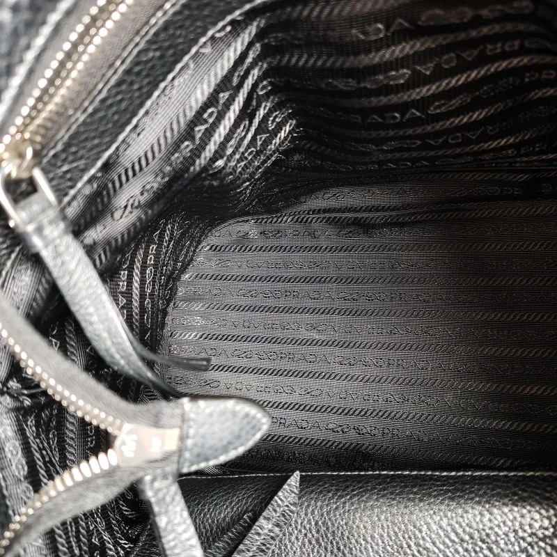 PRADA Shoulder Bag Bucket Bag Black Calfskin One Size 28 × 15 × 27 cm — detail view 11 of 11