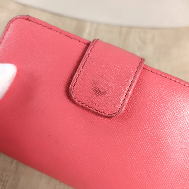 PRADA Wallet Edition Wallet Pink Calfskin One Size 14 × 3 × 9 cm — detail view 9 of 10