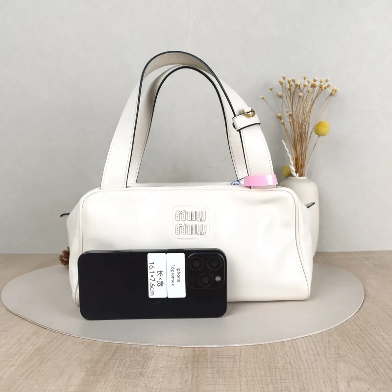 Miumiu Top Handle Bag Top Handle Bag White 28 × 13 × 15 cm — cover view 5 of 5
